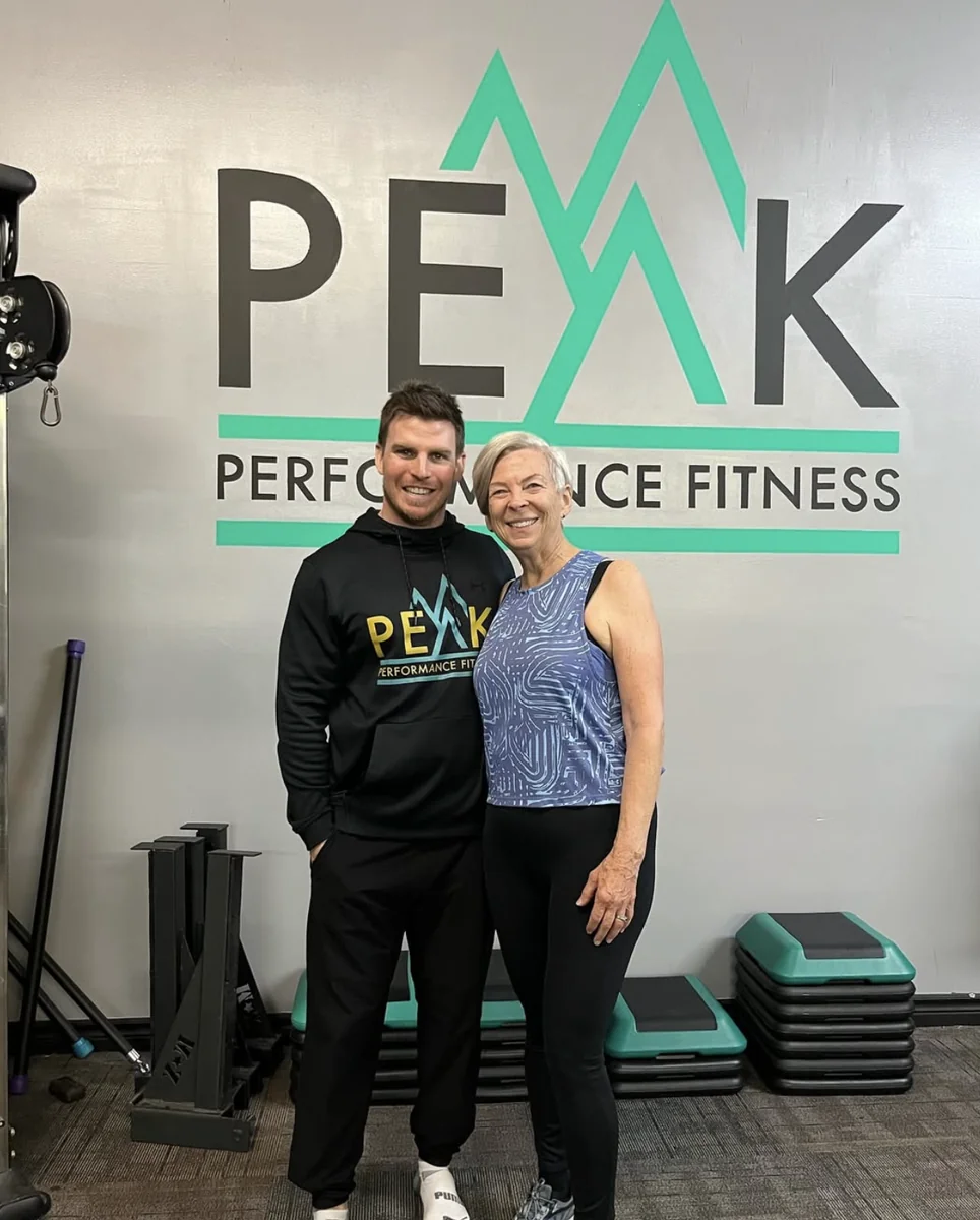 Brandon with a longtime member of the gym